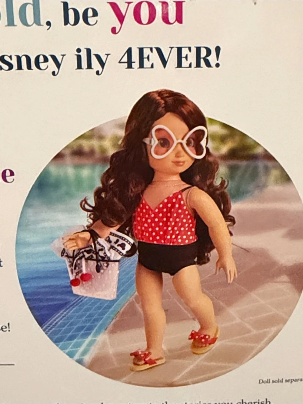 New Disney Ily Minnie Mouse Swimsuit Coverup Outfit for 18” Dolls